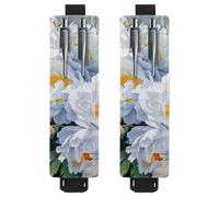 VAPOKF 2 Pieces Adjustable Elastic Band Pen Holder for Notebook, PU Leather Pencil Holder, Pen Sleeve Pouch for Hardcover Journals, Books, Planners, Binders, Tablets - a Bunch of Whitepeony