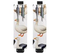 VAPOKF 2 Pieces Adjustable Elastic Band Pen Holder for Notebook, PU Leather Pencil Holder, Pen Sleeve Pouch for Hardcover Journals, Books, Planners, Binders, Tablets - Black White Indian Runner Ducks