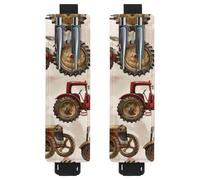 VAPOKF 2 Pieces Adjustable Elastic Band Pen Holder for Notebook, PU Leather Pencil Holder, Pen Sleeve Pouch for Hardcover Journals, Books, Planners, Binders, Tablets - Vintage Farm Tractors