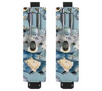 VAPOKF 2 Pieces Adjustable Elastic Band Pen Holder for Notebook, PU Leather Pencil Holder, Pen Sleeve Pouch for Hardcover Journals, Books, Planners, Binders, Tablets - Cute Koala