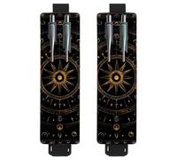 VAPOKF 2 Pieces Adjustable Elastic Band Pen Holder for Notebook, PU Leather Pencil Holder, Pen Sleeve Pouch for Hardcover Journals, Books, Planners, Binders, Tablets - Bill Cipher Wheel Zodiac