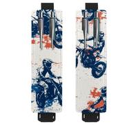 VAPOKF 2 Pieces Adjustable Elastic Band Pen Holder for Notebook, PU Leather Pencil Holder, Pen Sleeve Pouch for Hardcover Journals, Books, Planners, Binders, Tablets - Motorbike Crossing