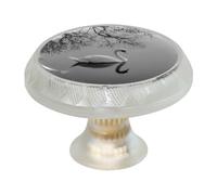 VAPOKF 4 Pack Swan Tree Door Knobs, 35mm Round Transparent Drawer Knobs for Kitchen Door Cabinet Pulls Kitchen Cupboard Furniture, with 2 Sizes Screws
