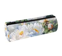 VAPOKF a Bunch of Whitepeony PU Leather Barrel Pen Pencil Case Coin Purse Cosmetic Makeup Bag for Student Stationery School Office Storage