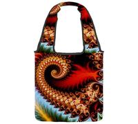 VAPOKF Abstract Fractal Dragon Spiral Canvas Tote Bags, Women's Shoulder Handbags, Large Reusable Carry Bag Shoulder Bag for School Work Office Travel Shopping Casual