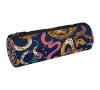 VAPOKF Abstract Leopard Skin Snake Pen Pencil Case Coin Purse Cosmetic Makeup Bag for Student Stationery School Office Storage