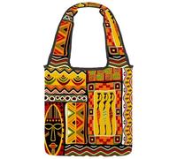 VAPOKF Africa Culture Ornament Canvas Tote Bags, Women's Shoulder Handbags, Large Reusable Carry Bag Shoulder Bag for School Work Office Travel Shopping Casual