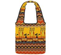 VAPOKF African Culture Ornament Canvas Tote Bags, Women's Shoulder Handbags, Large Reusable Carry Bag Shoulder Bag for School Work Office Travel Shopping Casual
