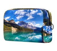 VAPOKF Amazing Canadian Emerald Lake Cosmetic Bag for Women, Travel Toiletries Bags Large Makeup Handy Pouch Organizer Bag with Zipper