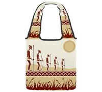 VAPOKF Ancient African People Canvas Tote Bags, Women's Shoulder Handbags, Large Reusable Carry Bag Shoulder Bag for School Work Office Travel Shopping Casual