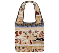 VAPOKF Ancient Egypt Culture Canvas Tote Bags, Women's Shoulder Handbags, Large Reusable Carry Bag Shoulder Bag for School Work Office Travel Shopping Casual