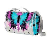 VAPOKF Artistic Butterfly Picnic Blanket Waterproof, Extra Large Picnic Mat 150 X 145 cm, Camping Beach Blanket Washable Foldable, Camping Accessories for Outdoor Activities