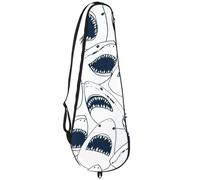 VAPOKF Badminton Racket Bag, Badminton Racquet Handbag Tennis Racket Case Paddle Bag for 2 Racquets, Angry Shark with Open Mouth