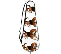 VAPOKF Badminton Racket Bag, Badminton Racquet Handbag Tennis Racket Case Paddle Bag for 2 Racquets, Beagle Dogs Lying on The Ground