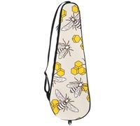 VAPOKF Badminton Racket Bag, Badminton Racquet Handbag Tennis Racket Case Paddle Bag for 2 Racquets, Bee and Honeycombs