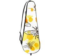 VAPOKF Badminton Racket Bag, Badminton Racquet Handbag Tennis Racket Case Paddle Bag for 2 Racquets, Bees Honeycombs and Liquid Honey