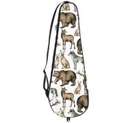 VAPOKF Badminton Racket Bag, Badminton Racquet Handbag Tennis Racket Case Paddle Bag for 2 Racquets, Forest Animals Bear Deer Wolf Fox Hare