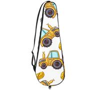 VAPOKF Badminton Racket Bag, Badminton Racquet Handbag Tennis Racket Case Paddle Bag for 2 Racquets, Farm Yellow Tractor and Haystack