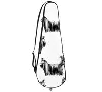 VAPOKF Badminton Racket Bag, Badminton Racquet Handbag Tennis Racket Case Paddle Bag for 2 Racquets, Hand Drawn Yorkshire Terriers Dog