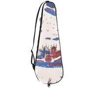 VAPOKF Badminton Racket Bag, Badminton Racquet Handbag Tennis Racket Case Paddle Bag for 2 Racquets, London Street Big Ben Doodles