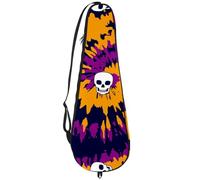 VAPOKF Badminton Racket Bag, Badminton Racquet Handbag Tennis Racket Case Paddle Bag for 2 Racquets, Tie Dye Spiral with Skull