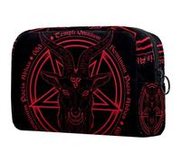 VAPOKF Baphomet Goat Head Cosmetic Bag for Women, Travel Toiletries Bags Large Makeup Handy Pouch Organizer Bag with Zipper