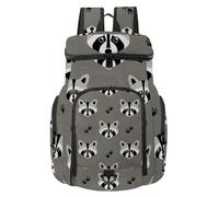 VAPOKF Basketball Backpack, Sport Bag with Ball and Shoe Compartment for Soccer Football Volleyball Swim Gym Travel, Cute Cartoon Animals Brown Raccoon Pattern