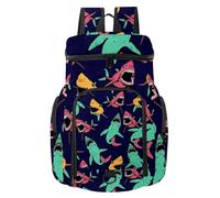 VAPOKF Basketball Backpack, Sport Bag with Ball and Shoe Compartment for Soccer Football Volleyball Swim Gym Travel, Angry Shark Sea Life Pattern