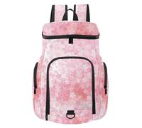 VAPOKF Basketball Backpack, Sport Bag with Ball and Shoe Compartment for Soccer Football Volleyball Swim Gym Travel, Cherry Blossoms in Full Bloom Pattern