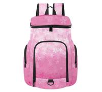 VAPOKF Basketball Backpack, Sport Bag with Ball and Shoe Compartment for Soccer Football Volleyball Swim Gym Travel, Pink Cherry Blossom in Spring Pattern