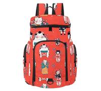 VAPOKF Basketball Backpack, Sport Bag with Ball and Shoe Compartment for Soccer Football Volleyball Swim Gym Travel, Traditional Japanese Cherry Blossom Flowers Cats Kawaii Pattern