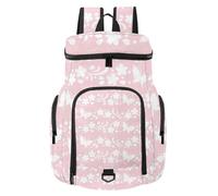 VAPOKF Basketball Backpack, Sport Bag with Ball and Shoe Compartment for Soccer Football Volleyball Swim Gym Travel, Pink Flowers Cherry Blossom Pattern