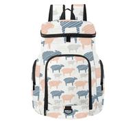 VAPOKF Basketball Backpack, Sport Bag with Ball and Shoe Compartment for Soccer Football Volleyball Swim Gym Travel, Pastel Color Sheep Silhouette