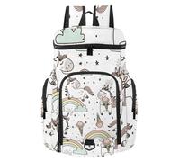 VAPOKF Basketball Backpack, Sport Bag with Ball and Shoe Compartment for Soccer Football Volleyball Swim Gym Travel, Magic Cute Unicorns Clouds Rainbow Stars