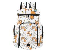 VAPOKF Basketball Backpack, Sport Bag with Ball and Shoe Compartment for Soccer Football Volleyball Swim Gym Travel, Welsh Corgi in a Unicorn with Horn and Colorful Tail Patter