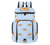 VAPOKF Basketball Backpack, Sport Bag with Ball and Shoe Compartment for Soccer Football Volleyball Swim Gym Travel, Cute Welsh Corgi Puppy Sleeping with Bone Pattern
