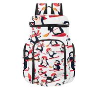 VAPOKF Basketball Backpack, Sport Bag with Ball and Shoe Compartment for Soccer Football Volleyball Swim Gym Travel, Penguins Cute Animals Pattern