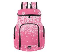 VAPOKF Basketball Backpack, Sport Bag with Ball and Shoe Compartment for Soccer Football Volleyball Swim Gym Travel, Cherry Blossoms Pink Flowers Pattern