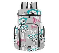 VAPOKF Basketball Backpack, Sport Bag with Ball and Shoe Compartment for Soccer Football Volleyball Swim Gym Travel, Giraffes in The Glasses and with Bow Pattern