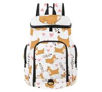 VAPOKF Basketball Backpack, Sport Bag with Ball and Shoe Compartment for Soccer Football Volleyball Swim Gym Travel, Cute Cartoon Welsh Corgi