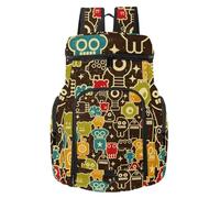 VAPOKF Basketball Backpack, Sport Bag with Ball and Shoe Compartment for Soccer Football Volleyball Swim Gym Travel, Robot and Monsters Modern Pattern