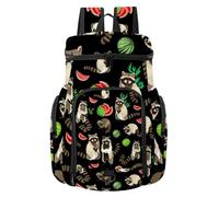 VAPOKF Basketball Backpack, Sport Bag with Ball and Shoe Compartment for Soccer Football Volleyball Swim Gym Travel, Cute Fluffy Beast Raccoon Watermelon Forest Animal Pattern