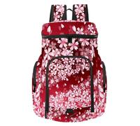 VAPOKF Basketball Backpack, Sport Bag with Ball and Shoe Compartment for Soccer Football Volleyball Swim Gym Travel, Spring Flower Cherry Pattern