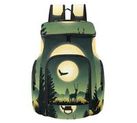 VAPOKF Basketball Backpack, Sport Bag with Ball and Shoe Compartment for Soccer Football Volleyball Swim Gym Travel, Wildlife Deer Wild Animals