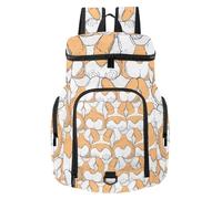 VAPOKF Basketball Backpack, Sport Bag with Ball and Shoe Compartment for Soccer Football Volleyball Swim Gym Travel, Cartoon Dogs Breed Welsh Corgi Pembroke Pattern