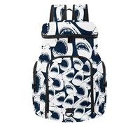 VAPOKF Basketball Backpack, Sport Bag with Ball and Shoe Compartment for Soccer Football Volleyball Swim Gym Travel, Shark Sea Animal Wild Fish Open Mouth Head Pattern
