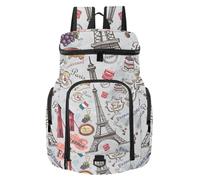VAPOKF Basketball Backpack, Sport Bag with Ball and Shoe Compartment for Soccer Football Volleyball Swim Gym Travel, France Paris Coffee Cake Muffin