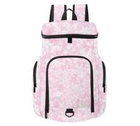 VAPOKF Basketball Backpack, Sport Bag with Ball and Shoe Compartment for Soccer Football Volleyball Swim Gym Travel, Small Floral Cherry Bossom Pink Flowers Pattern