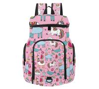VAPOKF Basketball Backpack, Sport Bag with Ball and Shoe Compartment for Soccer Football Volleyball Swim Gym Travel, Cute Unicorn Llama Alpaca Whale Rainbow Pattern