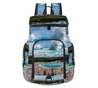 VAPOKF Basketball Backpack, Sport Bag with Ball and Shoe Compartment for Soccer Football Volleyball Swim Gym Travel, Grand Canyon Blue Sky